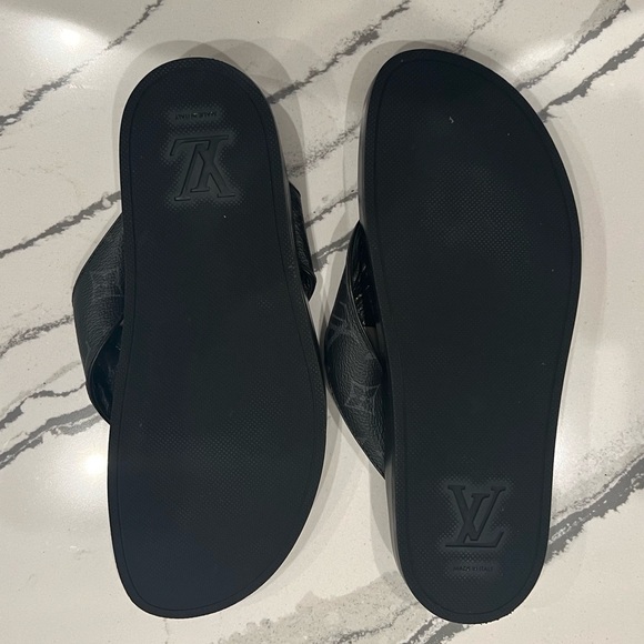 Monogram Eclipse Mens Mirabeau Thong Sandals Size 8.5 - Picture 7 of 7